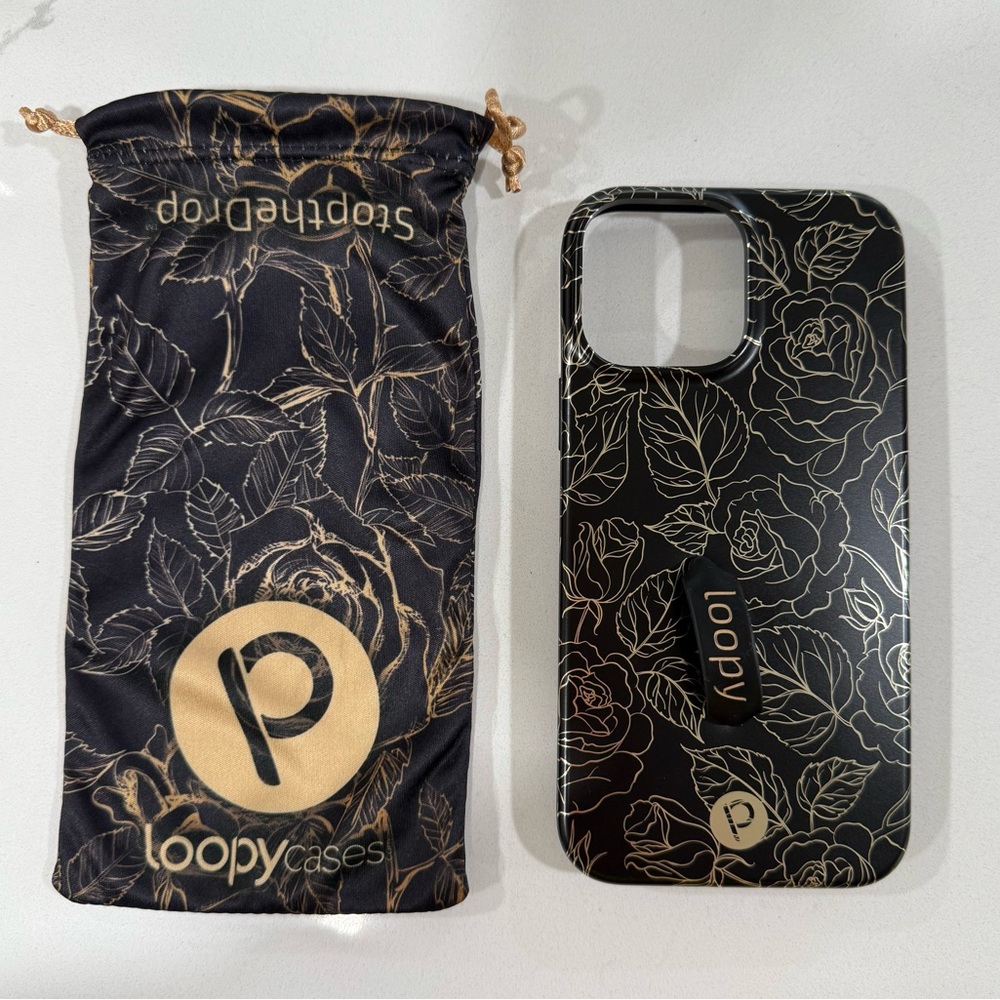 Loopy Case Black and Gold 13 Pro Max Phone Case